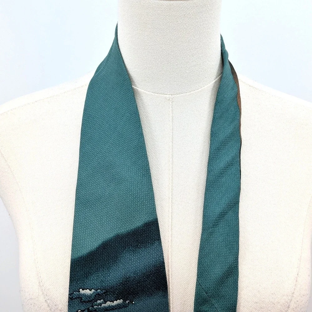 Stetson Silk Necktie Cowboy Western Desert Horse Scenic Tie Made Canada Vintage